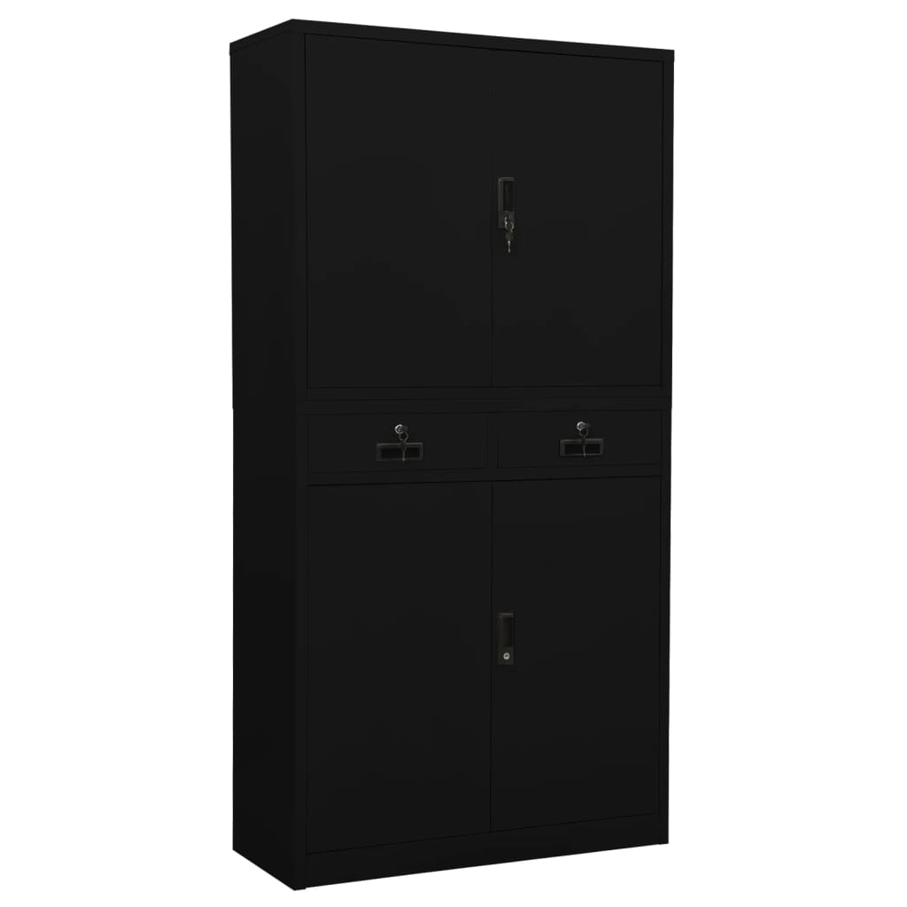 Armoire de bureau Noir 90x40x180 cm Acier - XIOS