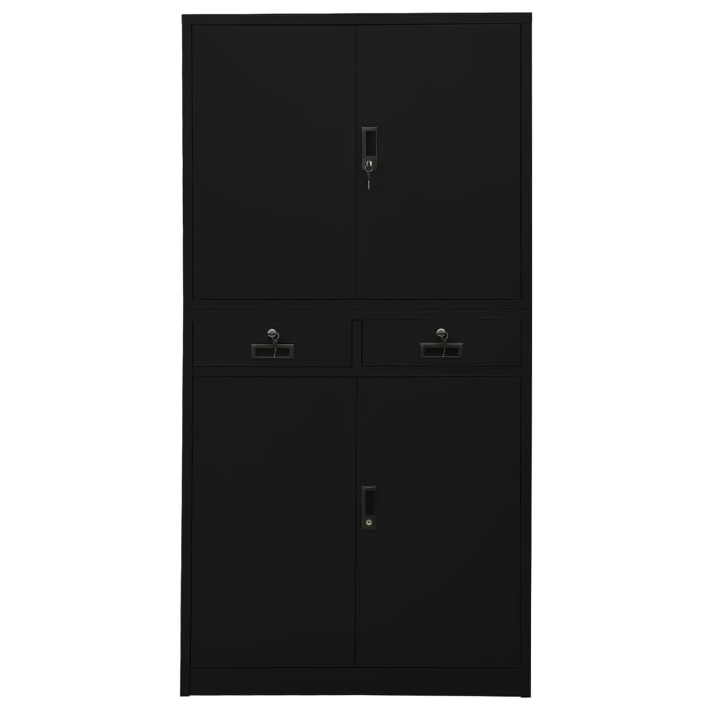 Armoire de bureau Noir 90x40x180 cm Acier - XIOS