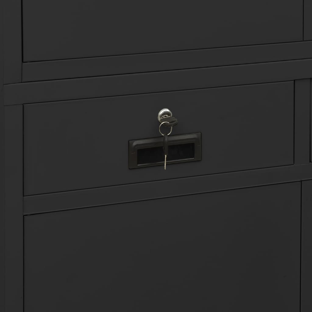 Armoire de bureau Anthracite 90x40x180 cm Acier - XIOS