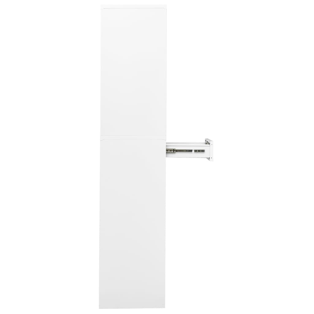Armoire de bureau Blanc 90x40x180 cm Acier et verre trempé - XIOS