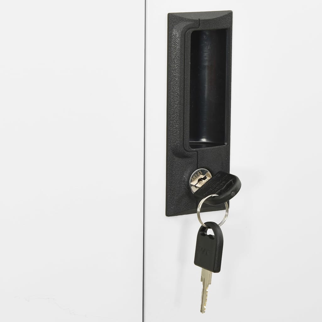 Armoire de bureau Blanc 90x40x180 cm Acier et verre trempé - XIOS