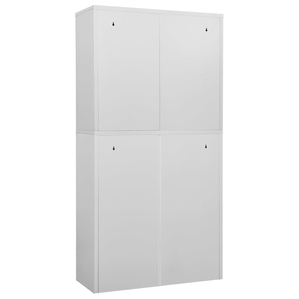 Armoire de bureau Gris clair 90x40x180 cm Acier et verre trempé