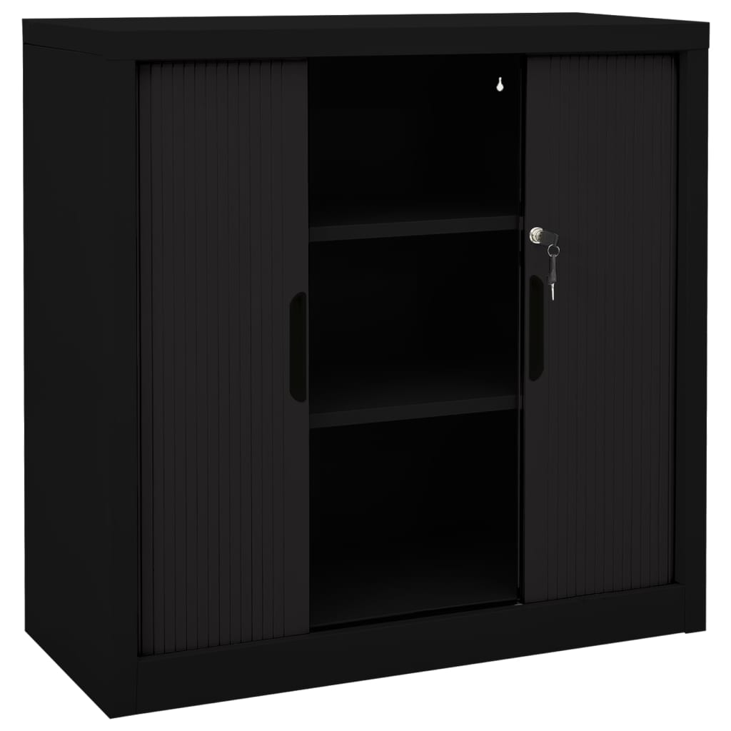 Armoire à portes coulissantes Noir 90x40x90 cm Acier - XIOS