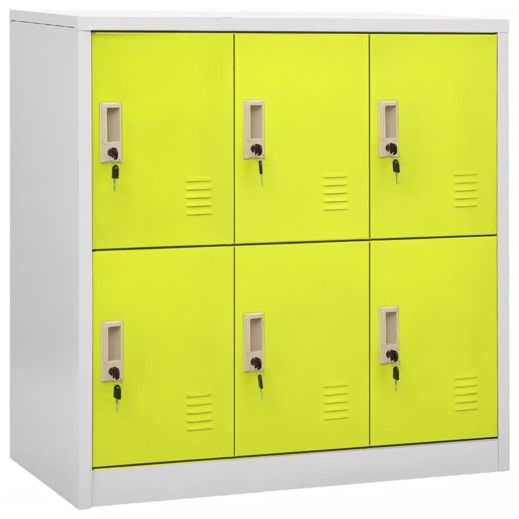 Armoire à casiers Gris clair et vert 90x45x92,5 cm Acier - XIOS