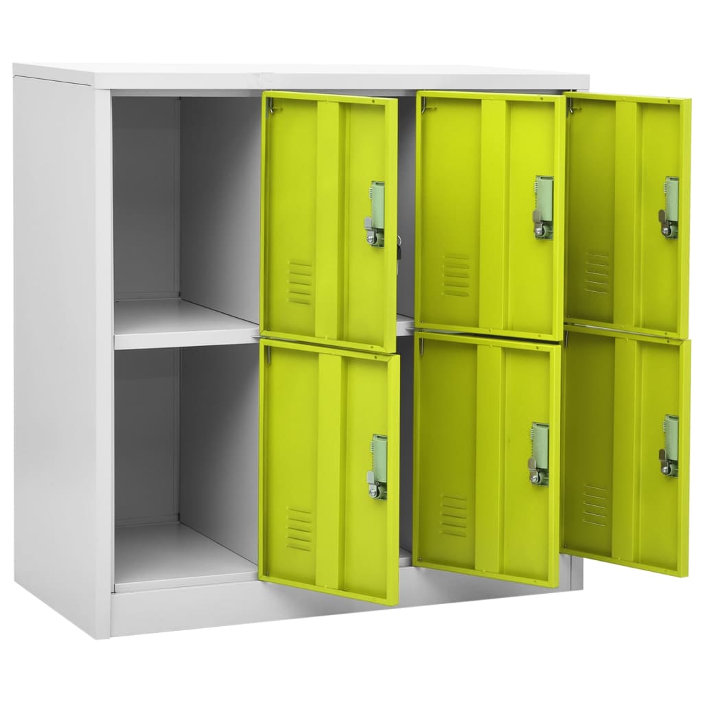 Armoire à casiers Gris clair et vert 90x45x92,5 cm Acier - XIOS