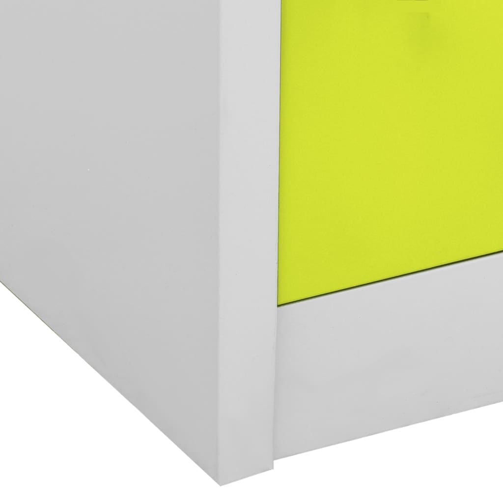 Armoire à casiers Gris clair et vert 90x45x92,5 cm Acier - XIOS