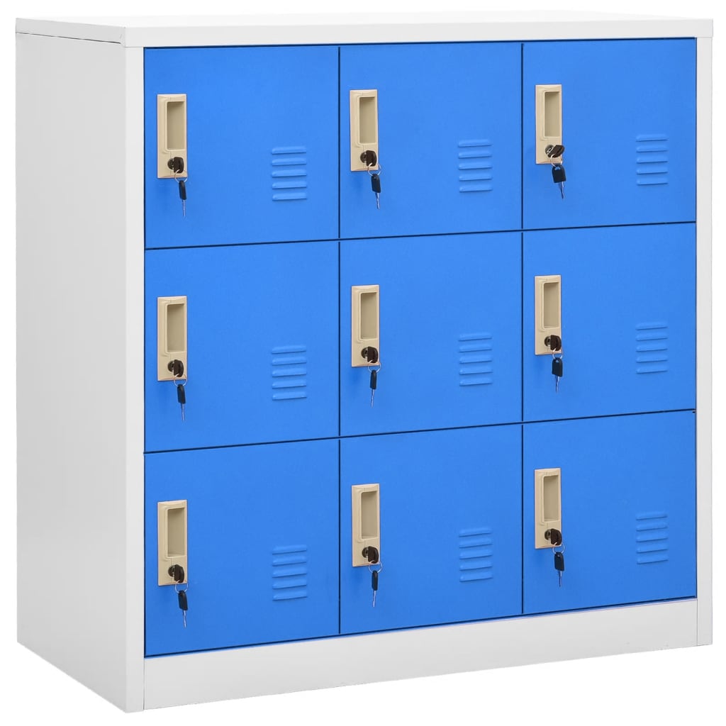 Armoire à casiers Gris clair et bleu 90x45x92,5 cm Acier - XIOS