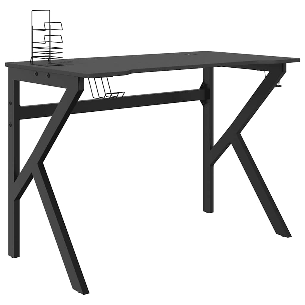 Bureau de jeu avec pieds en forme de K Noir 110x60x75 cm - XIOS