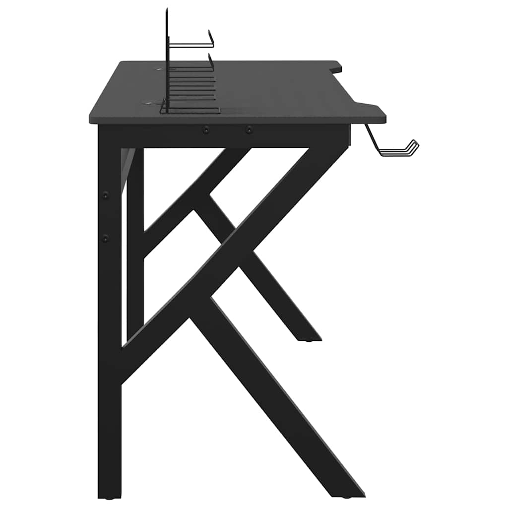Bureau de jeu avec pieds en forme de K Noir 110x60x75 cm - XIOS