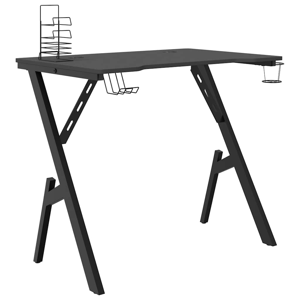 Bureau de jeu avec pieds en forme de Y Noir 90x60x75 cm - XIOS