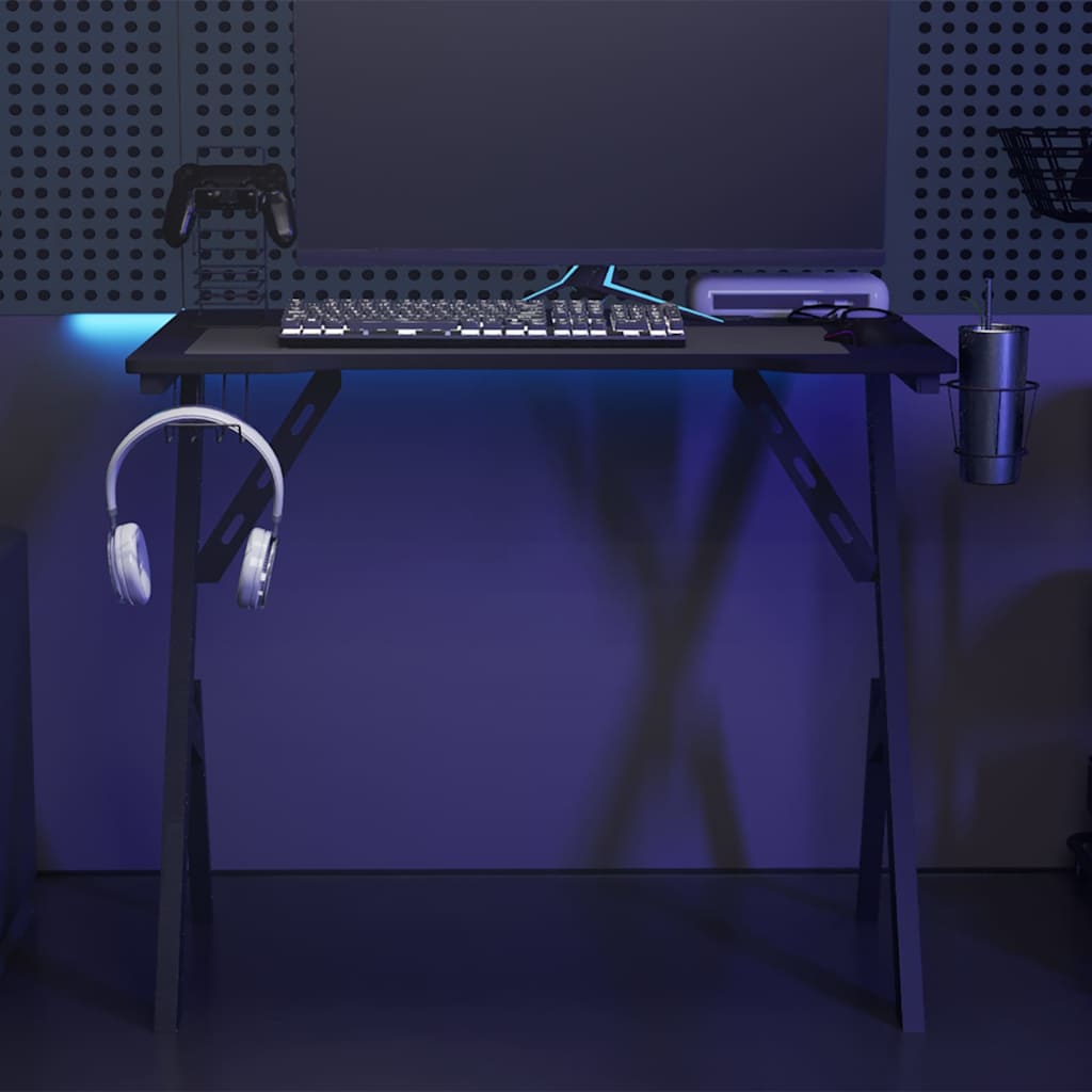Bureau de jeu avec pieds en forme de Y Noir 90x60x75 cm - XIOS