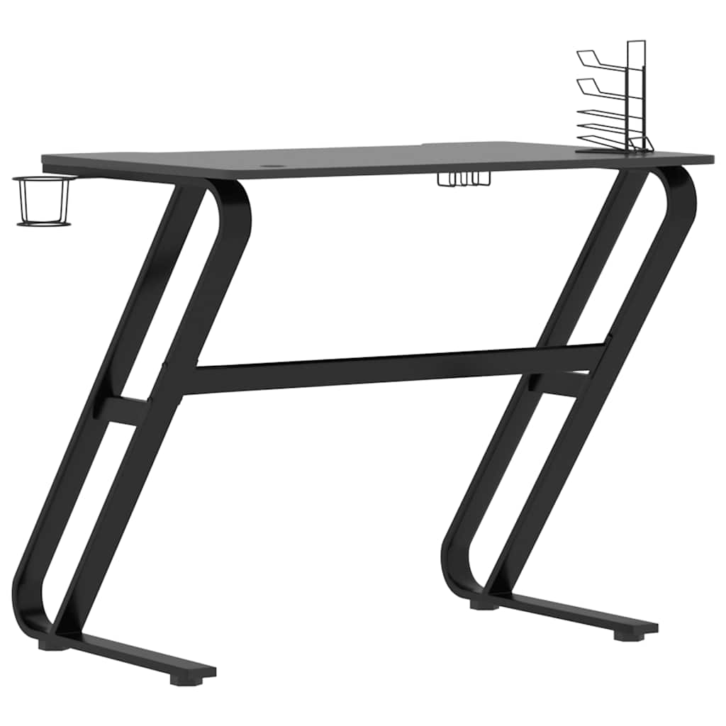 Bureau de jeu avec pieds en forme de ZZ Noir 90x60x75 cm - XIOS