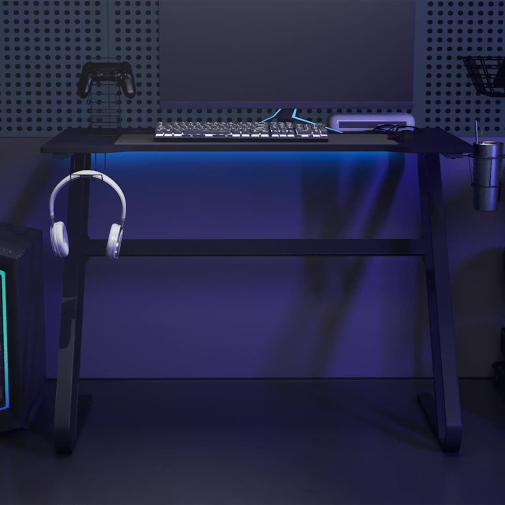 Bureau de jeu avec pieds en forme de ZZ Noir 110x60x75 cm - XIOS