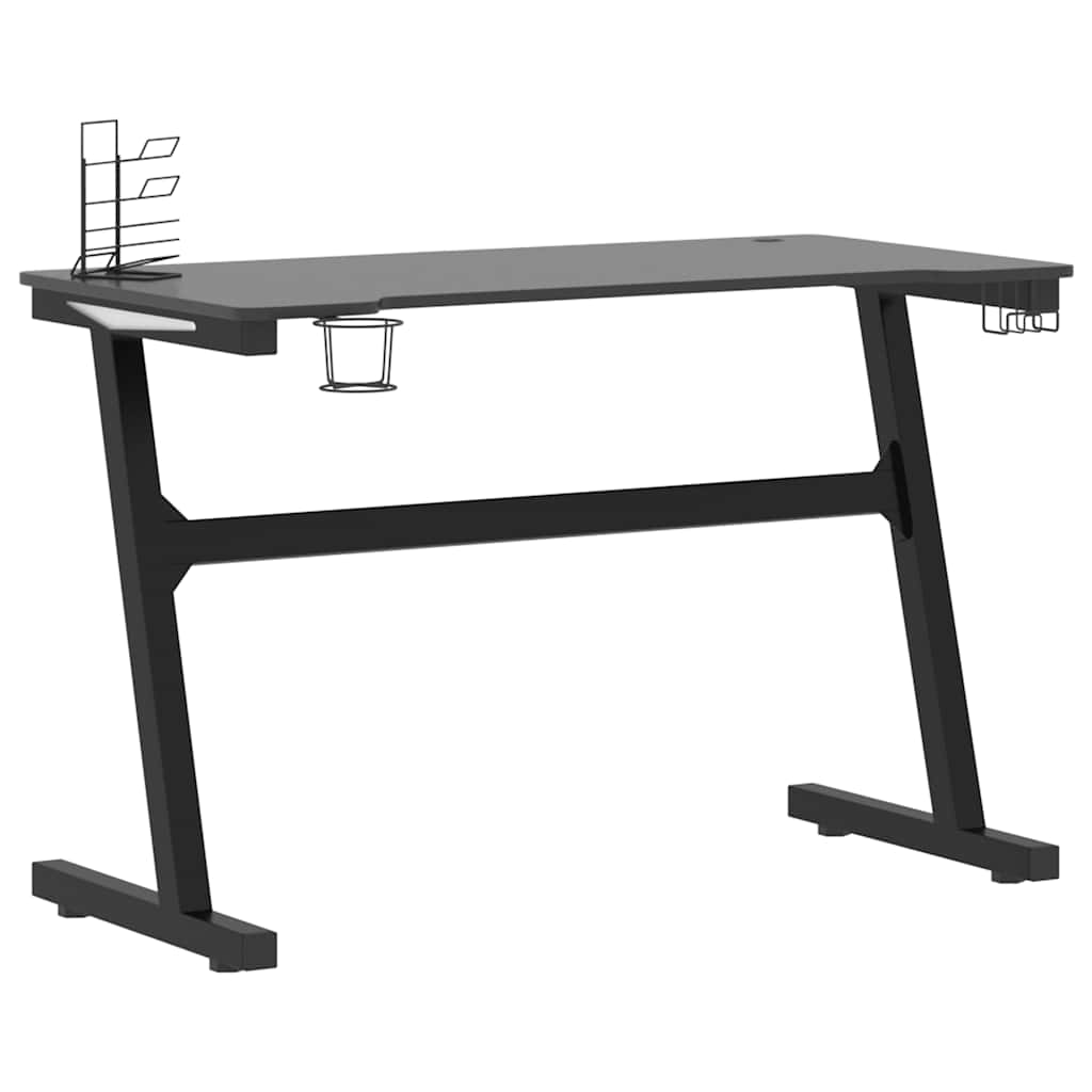 Bureau de jeu à LED en forme de Z noir 110x60x75 cm - XIOS