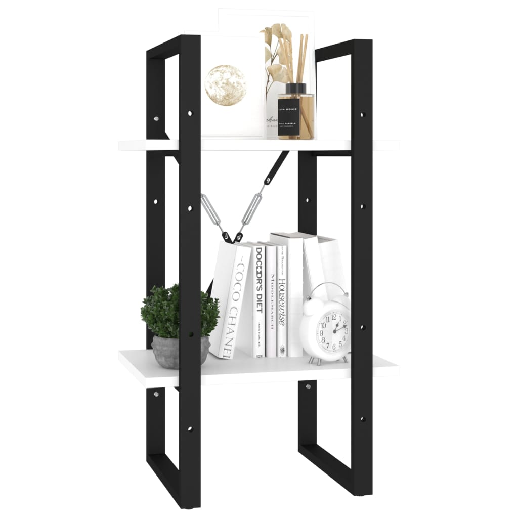 Bibliothèque à 2 niveaux blanc 40x30x70 cm bois d'ingénierie - XIOS