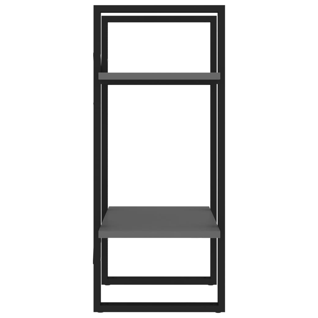 Bibliothèque à 2 niveaux gris 40x30x70 cm bois d'ingénierie - XIOS