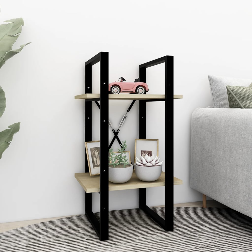 Bibliothèque à 2 niveaux chêne sonoma bois d'ingénierie - XIOS