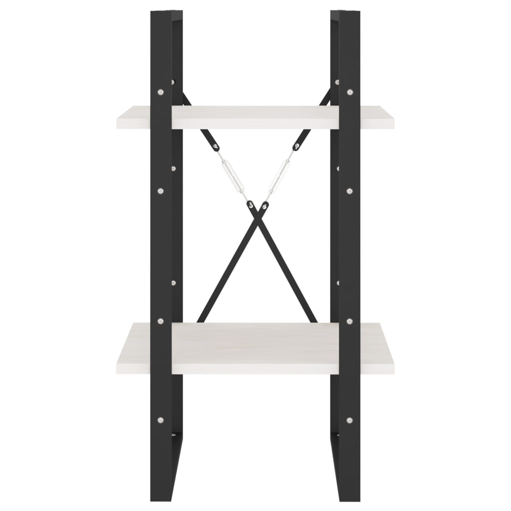 Bibliothèque à 2 niveaux Blanc 40x30x70 cm Bois de pin massif - XIOS