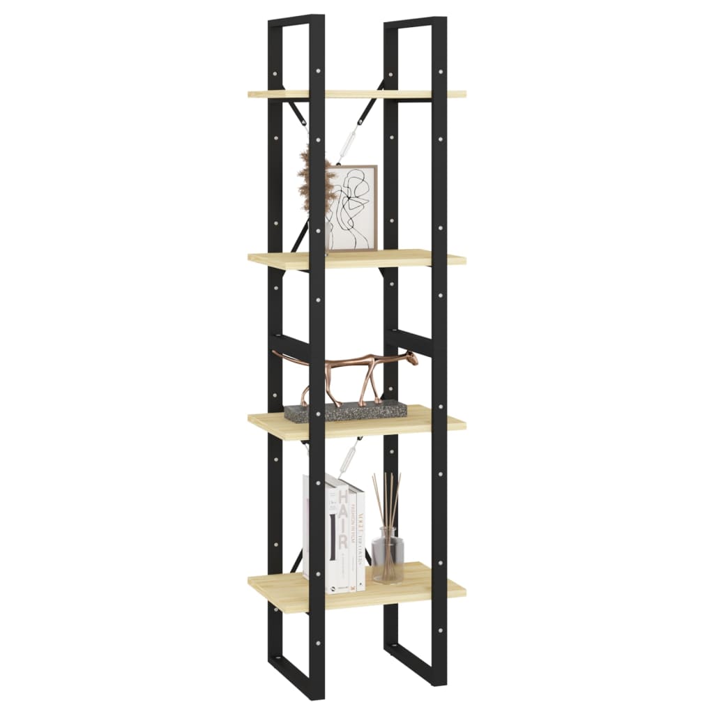 Bibliothèque à 4 niveaux 40x30x140 cm Bois de pin massif - XIOS