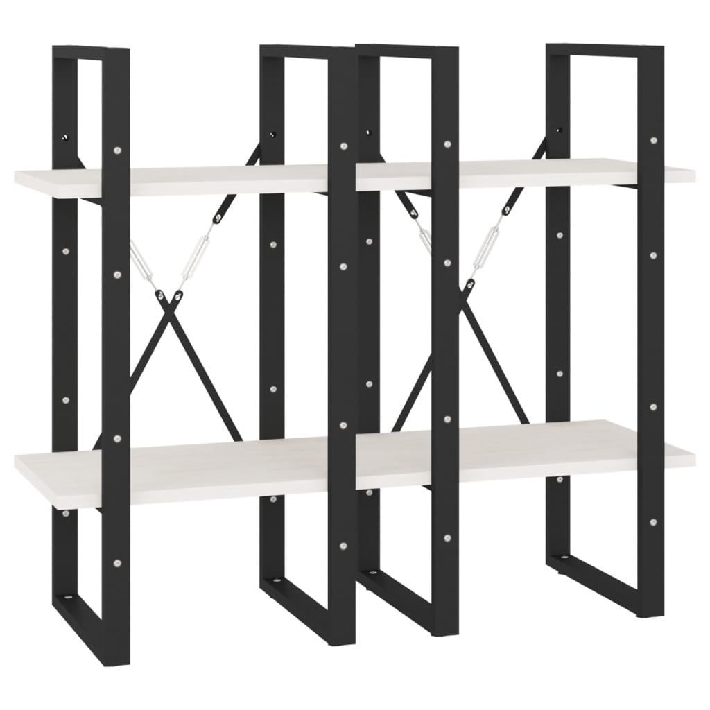 Bibliothèque à 4 niveaux blanc 40x30x140 cm bois de pin massif - XIOS