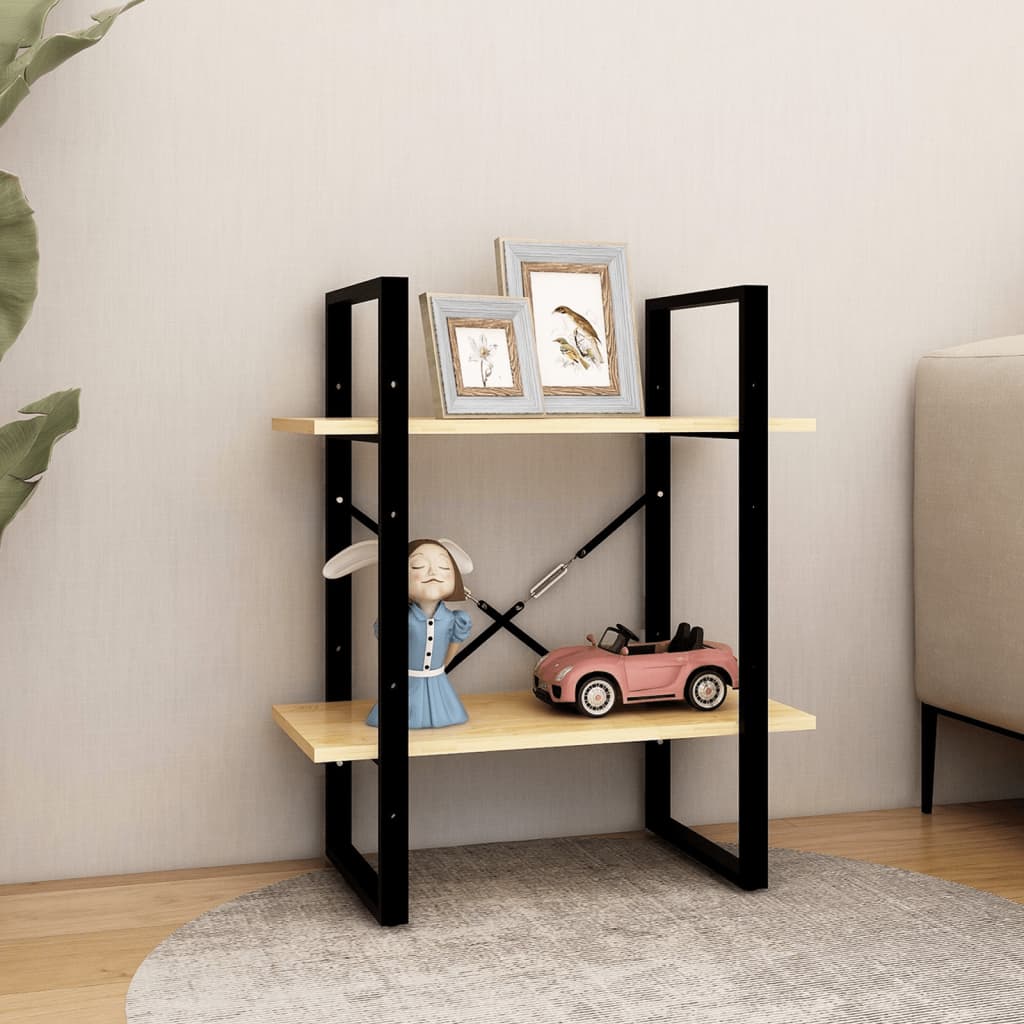 Bibliothèque à 2 niveaux 60x30x70 cm Bois de pin massif - XIOS