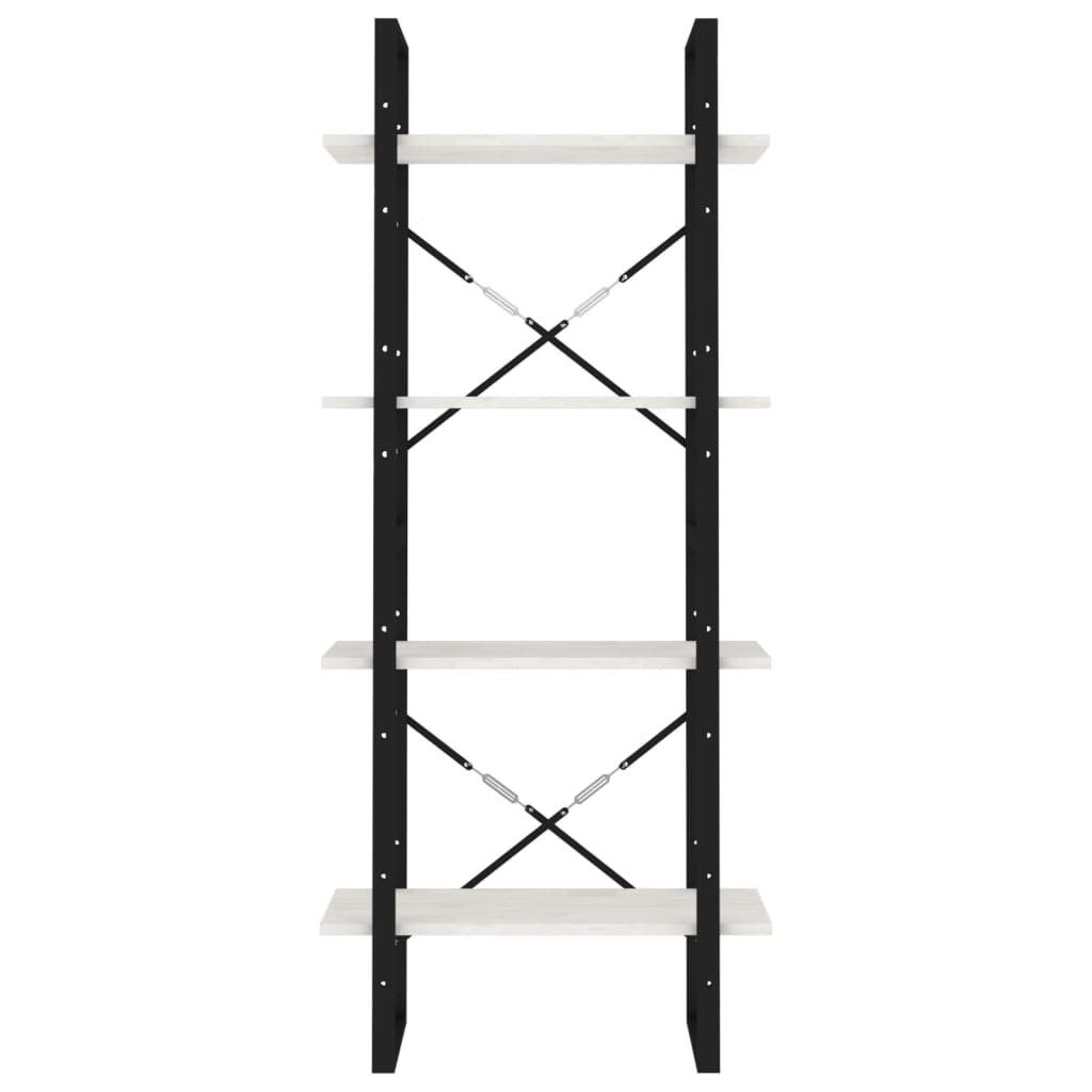 Bibliothèque à 4 niveaux Blanc 60x30x140 cm Bois de pin massif - XIOS