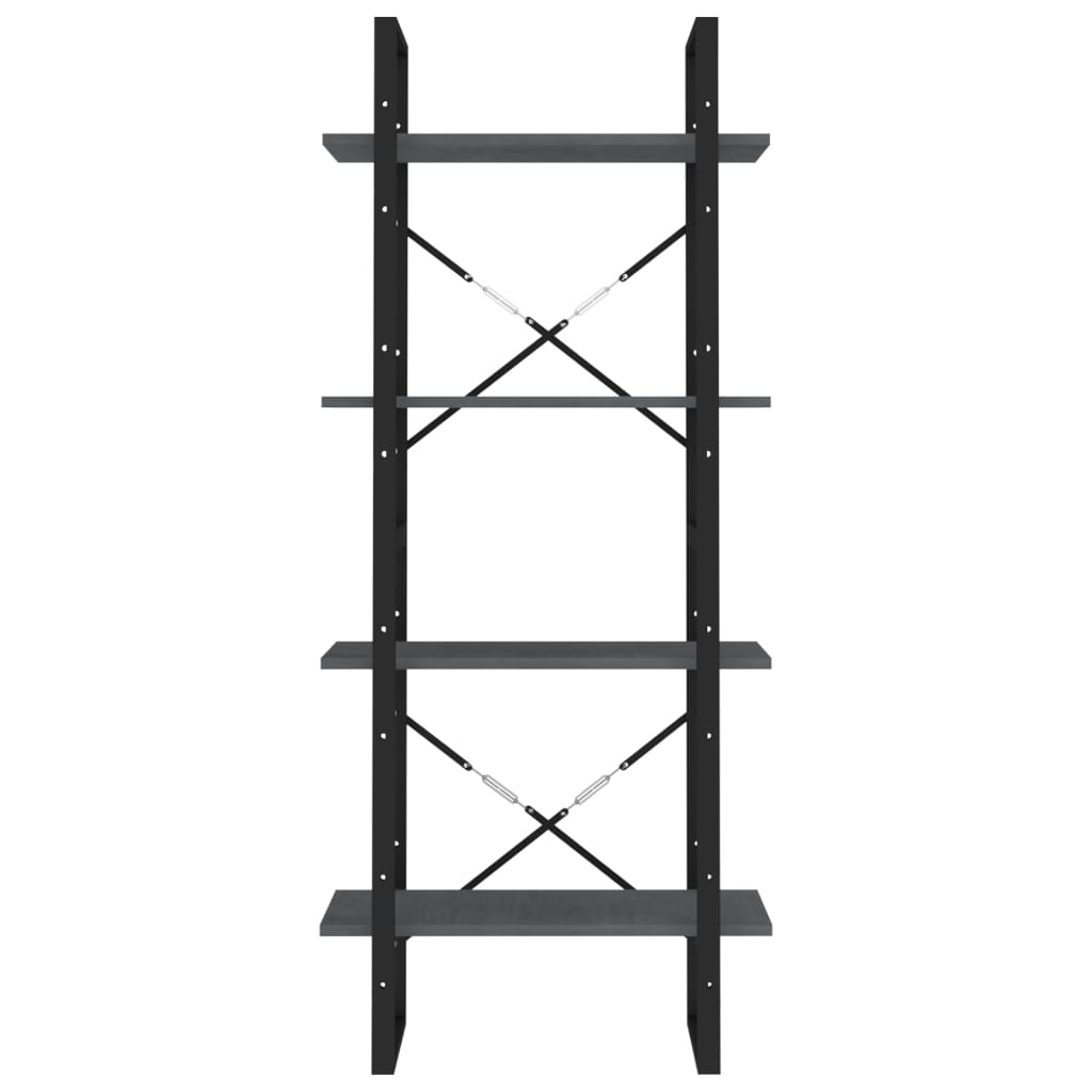 Bibliothèque à 4 niveaux Gris 60x30x140 cm Bois de pin massif - XIOS