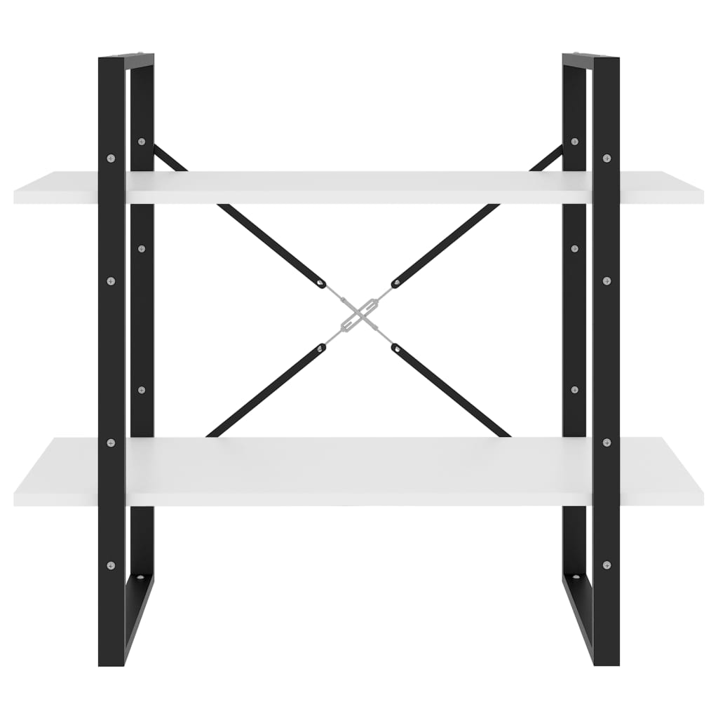 Bibliothèque à 2 niveaux Blanc 80x30x70 cm bois d'ingénierie - XIOS