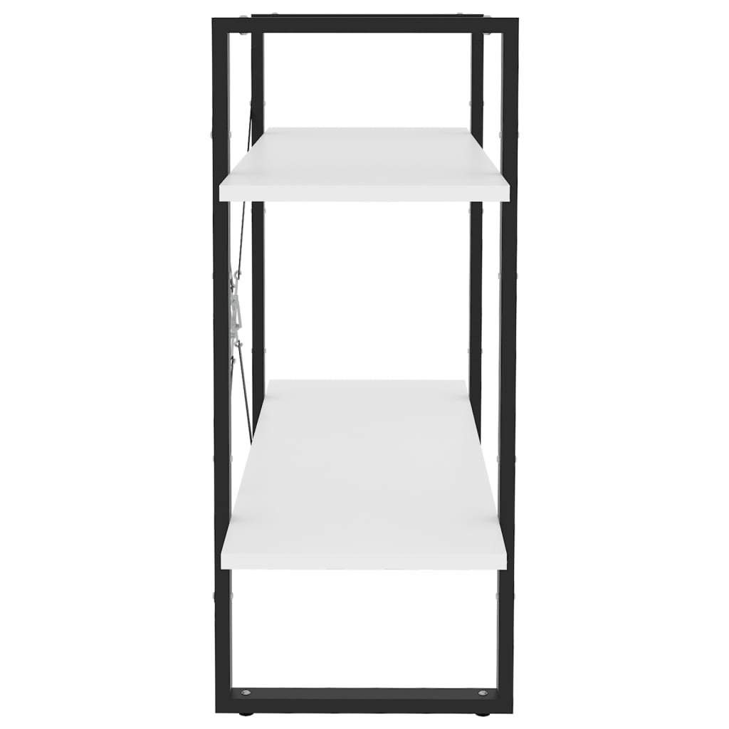 Bibliothèque à 2 niveaux Blanc 80x30x70 cm bois d'ingénierie - XIOS