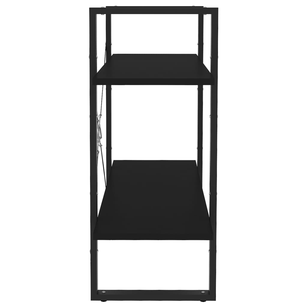 Bibliothèque à 2 niveaux Noir 80x30x70 cm bois d'ingénierie - XIOS