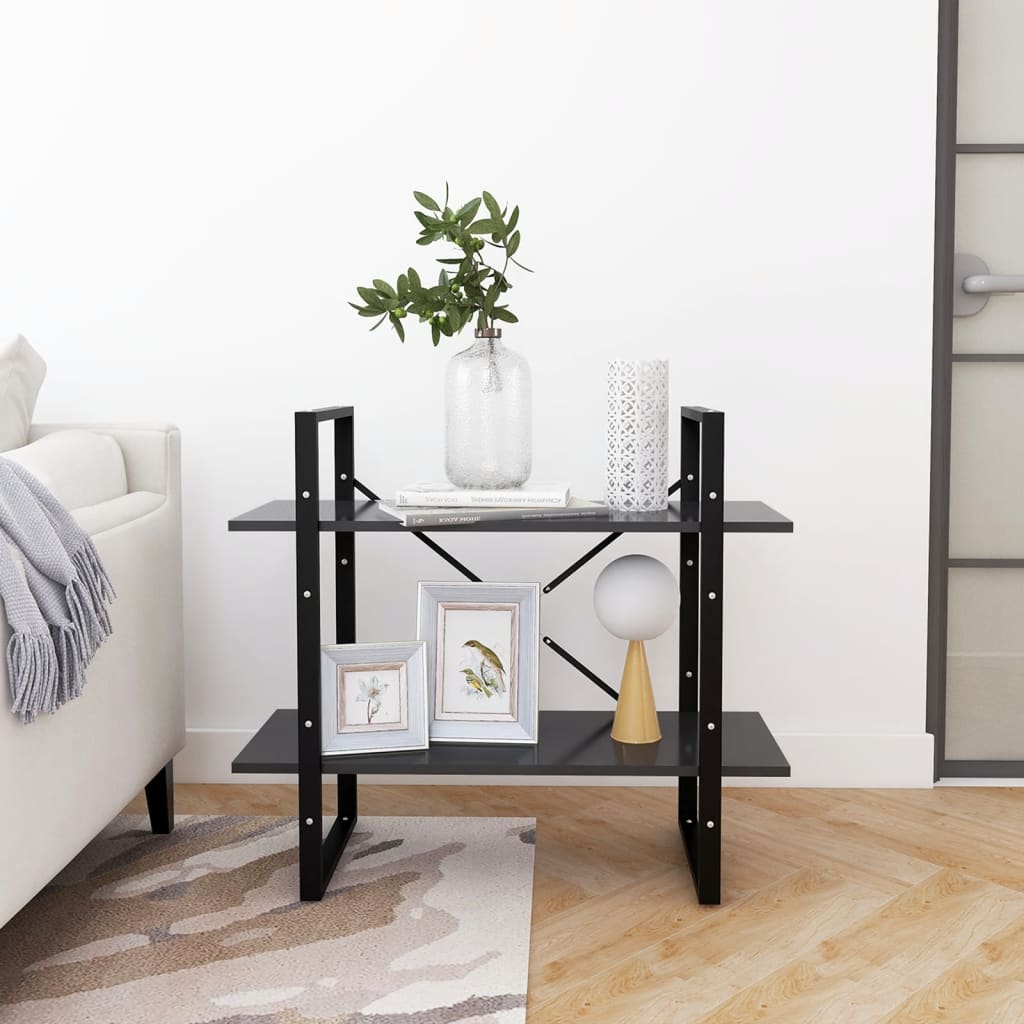 Bibliothèque à 2 niveaux Gris 80x30x70 cm bois d'ingénierie - XIOS