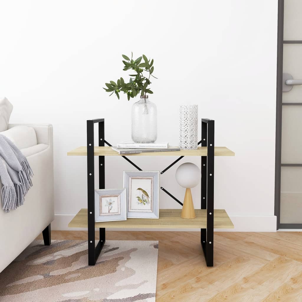 Bibliothèque à 2 niveaux chêne sonoma bois d'ingénierie - XIOS