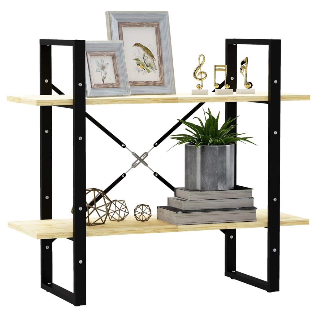 Bibliothèque à 2 niveaux 80x30x70 cm Bois de pin massif - XIOS