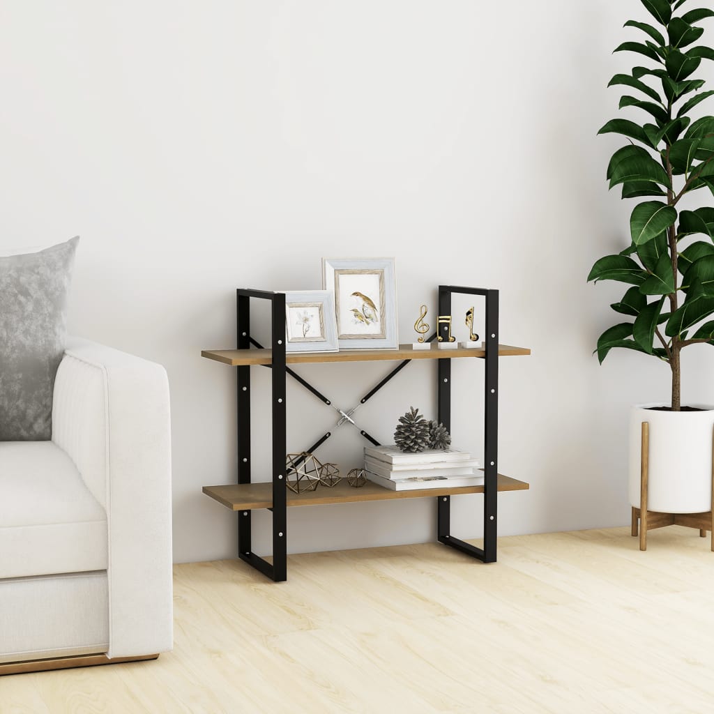 Bibliothèque à 2 niveaux 80x30x70 cm bois de pin massif - XIOS