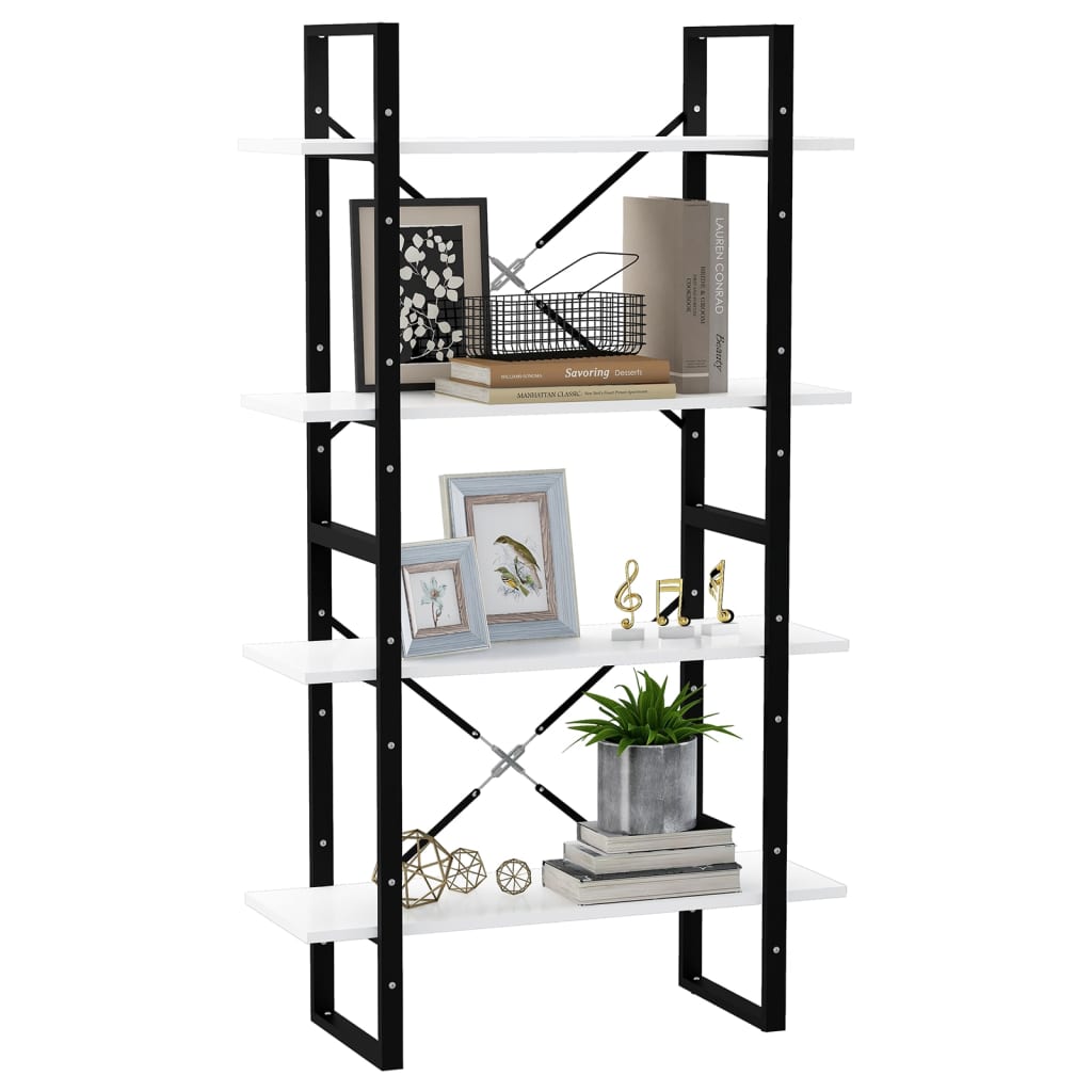 Bibliothèque à 4 niveaux Blanc 80x30x140 cm bois d'ingénierie - XIOS