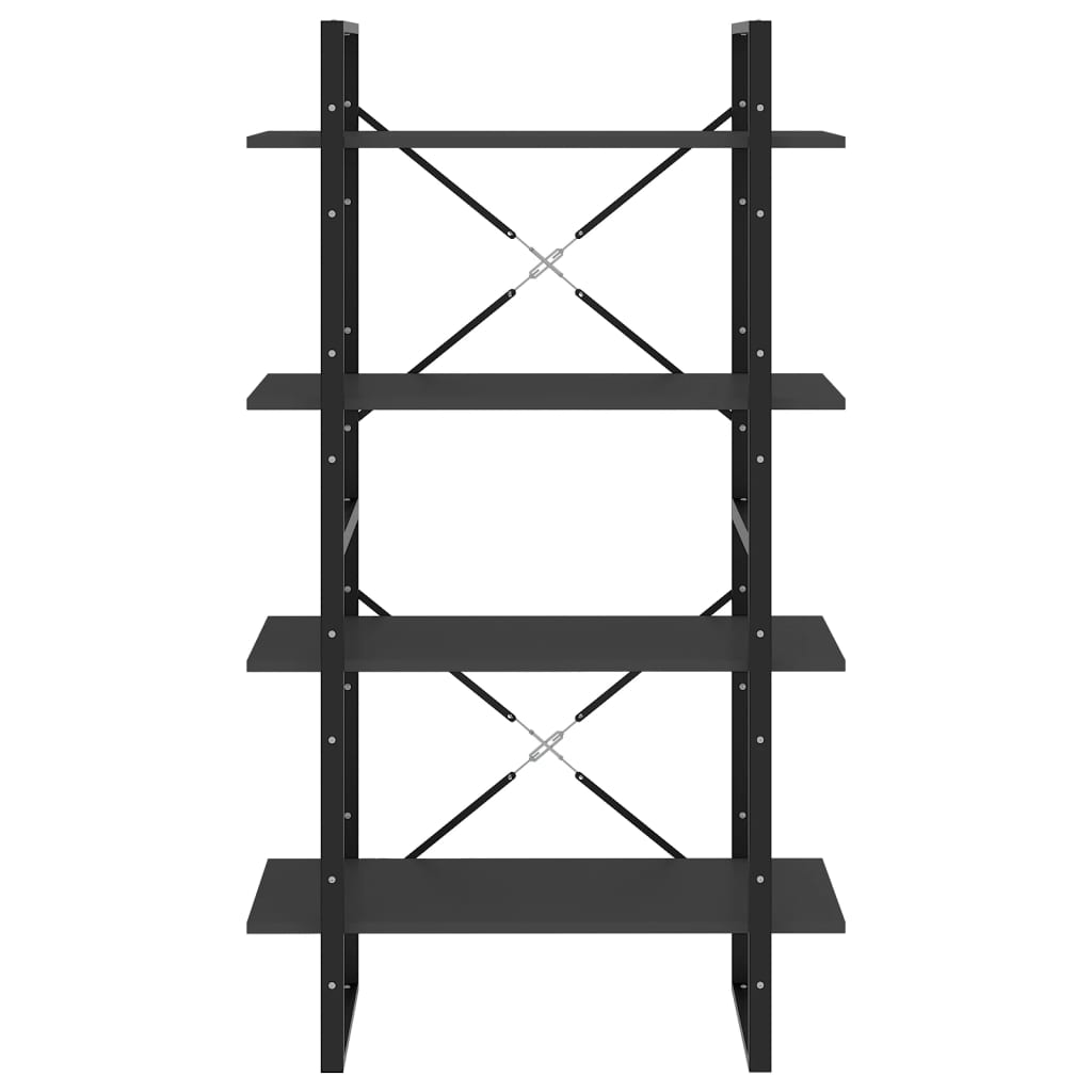 Bibliothèque à 4 niveaux gris 80x30x140 cm bois d'ingénierie - XIOS