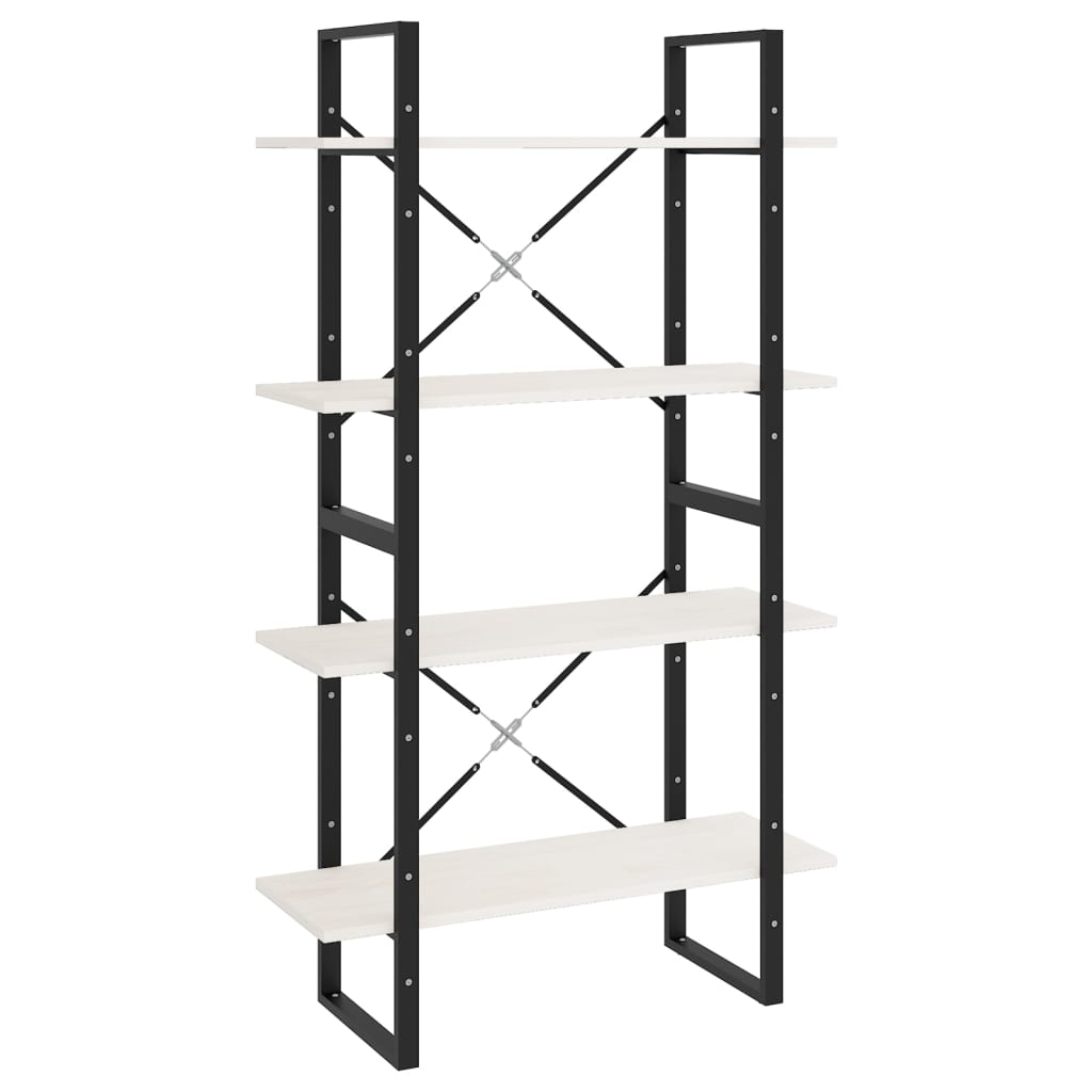 Bibliothèque à 4 niveaux Blanc 80x30x140 cm Bois de pin massif - XIOS