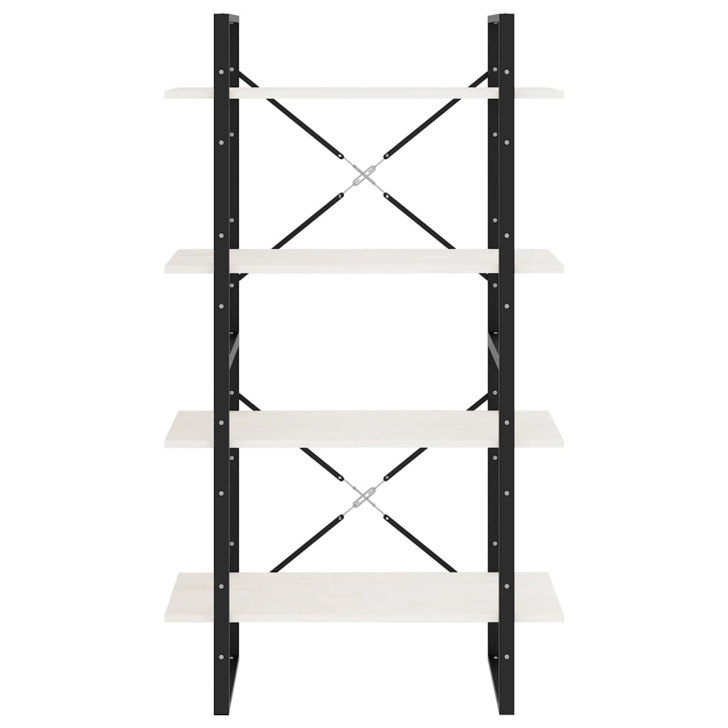 Bibliothèque à 4 niveaux Blanc 80x30x140 cm Bois de pin massif - XIOS