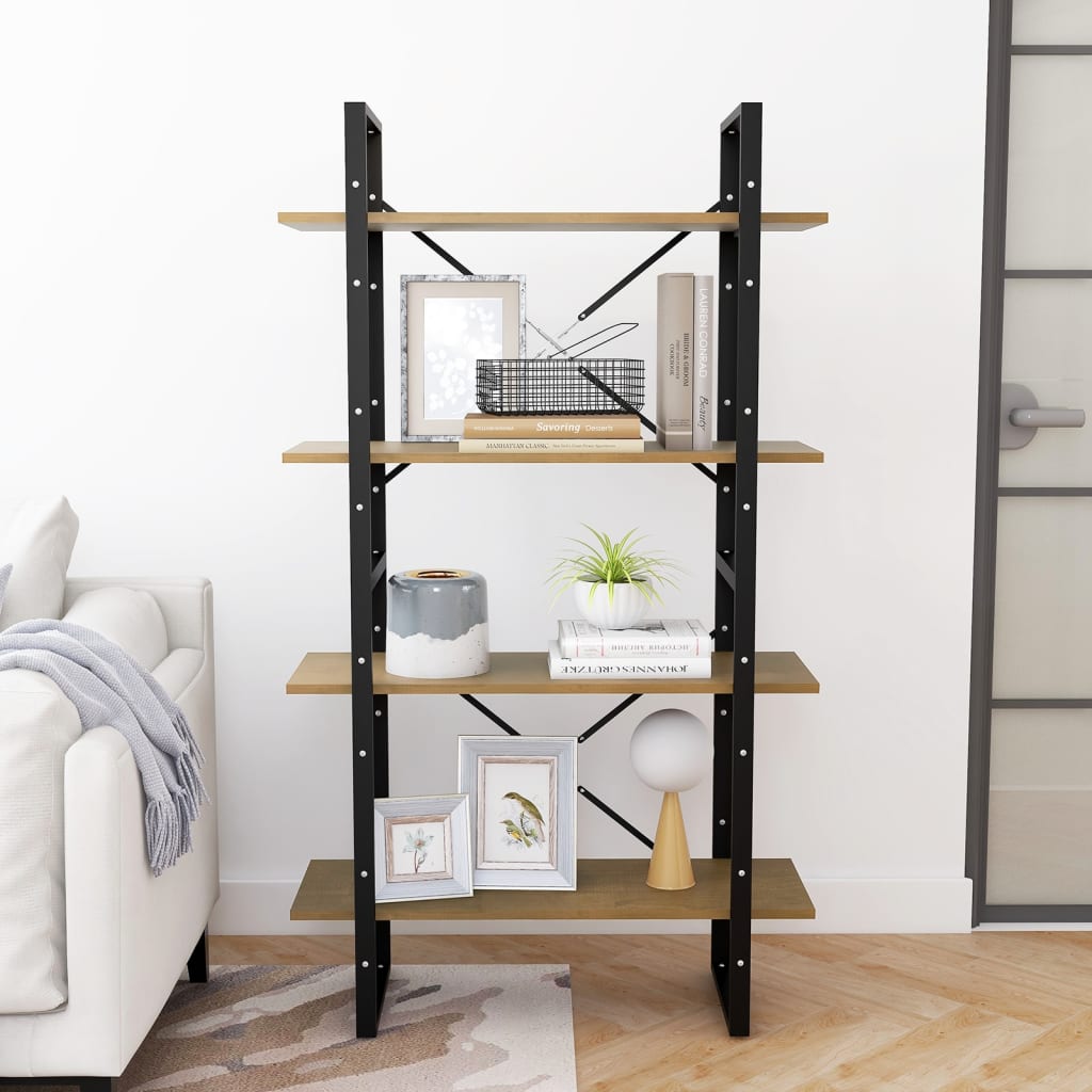 Bibliothèque à 4 niveaux 80x30x140 cm bois de pin massif - XIOS