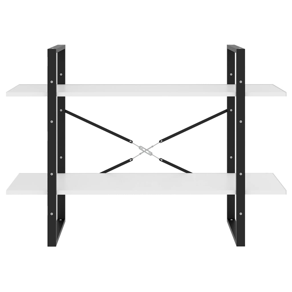 Bibliothèque à 2 niveaux blanc 100x30x70 cm bois d'ingénierie - XIOS