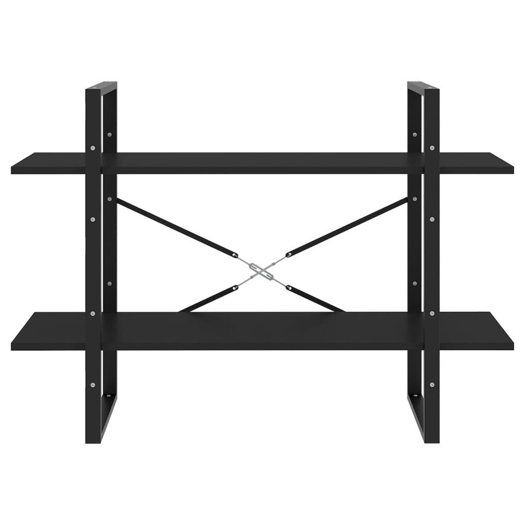 Bibliothèque à 2 niveaux noir 100x30x70 cm bois d'ingénierie - XIOS