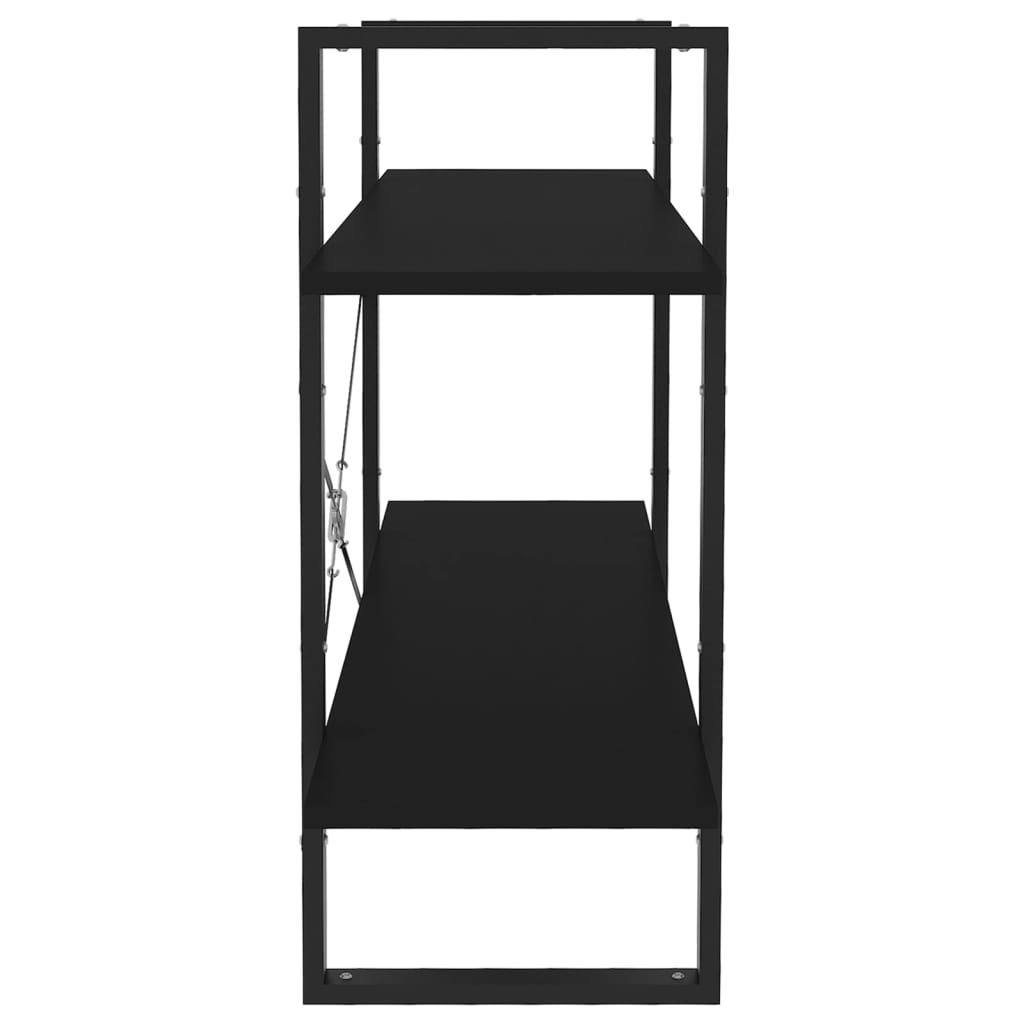 Bibliothèque à 2 niveaux noir 100x30x70 cm bois d'ingénierie - XIOS