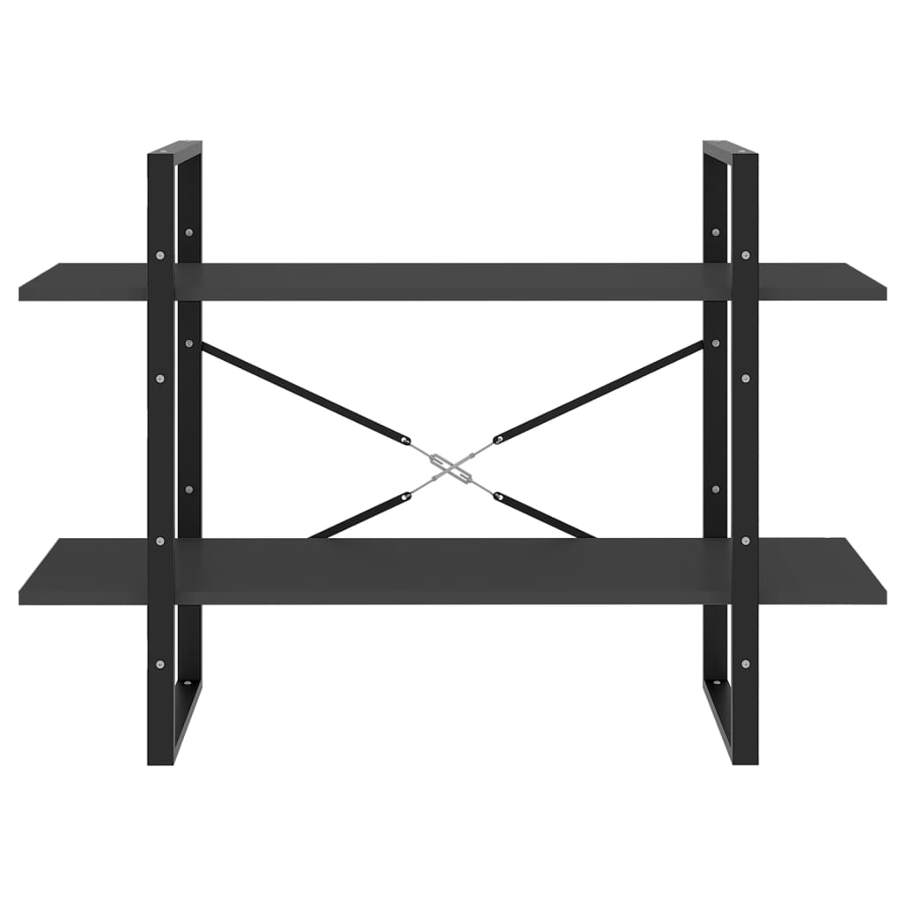 Bibliothèque à 2 niveaux gris 100x30x70 cm bois d'ingénierie - XIOS