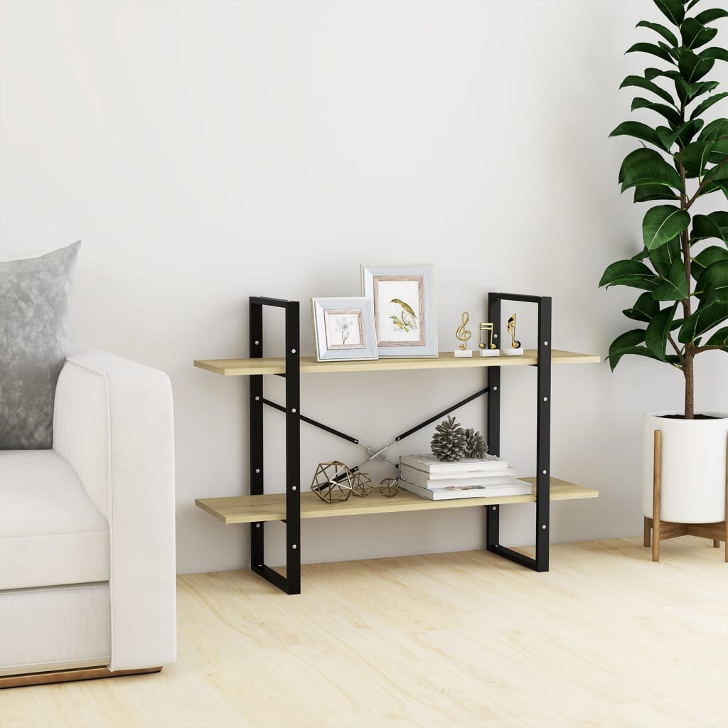 Bibliothèque à 2 niveaux chêne sonoma bois d'ingénierie - XIOS