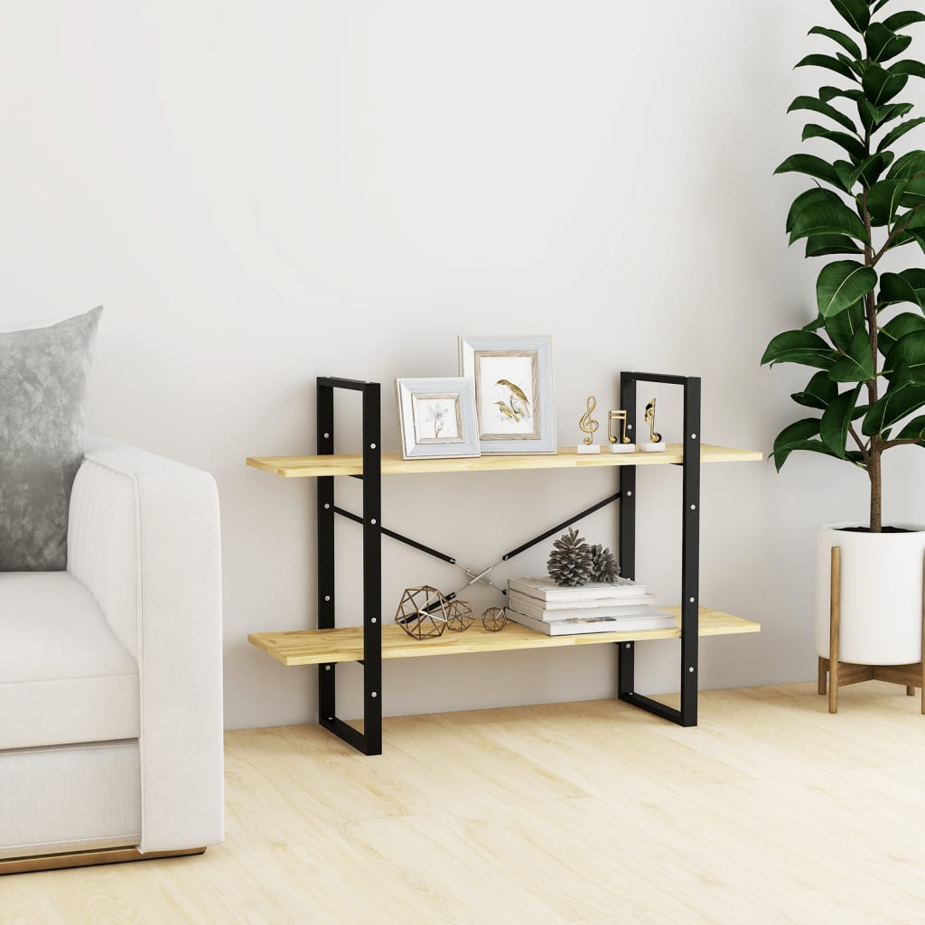 Bibliothèque à 2 niveaux 100x30x70 cm Bois de pin massif - XIOS