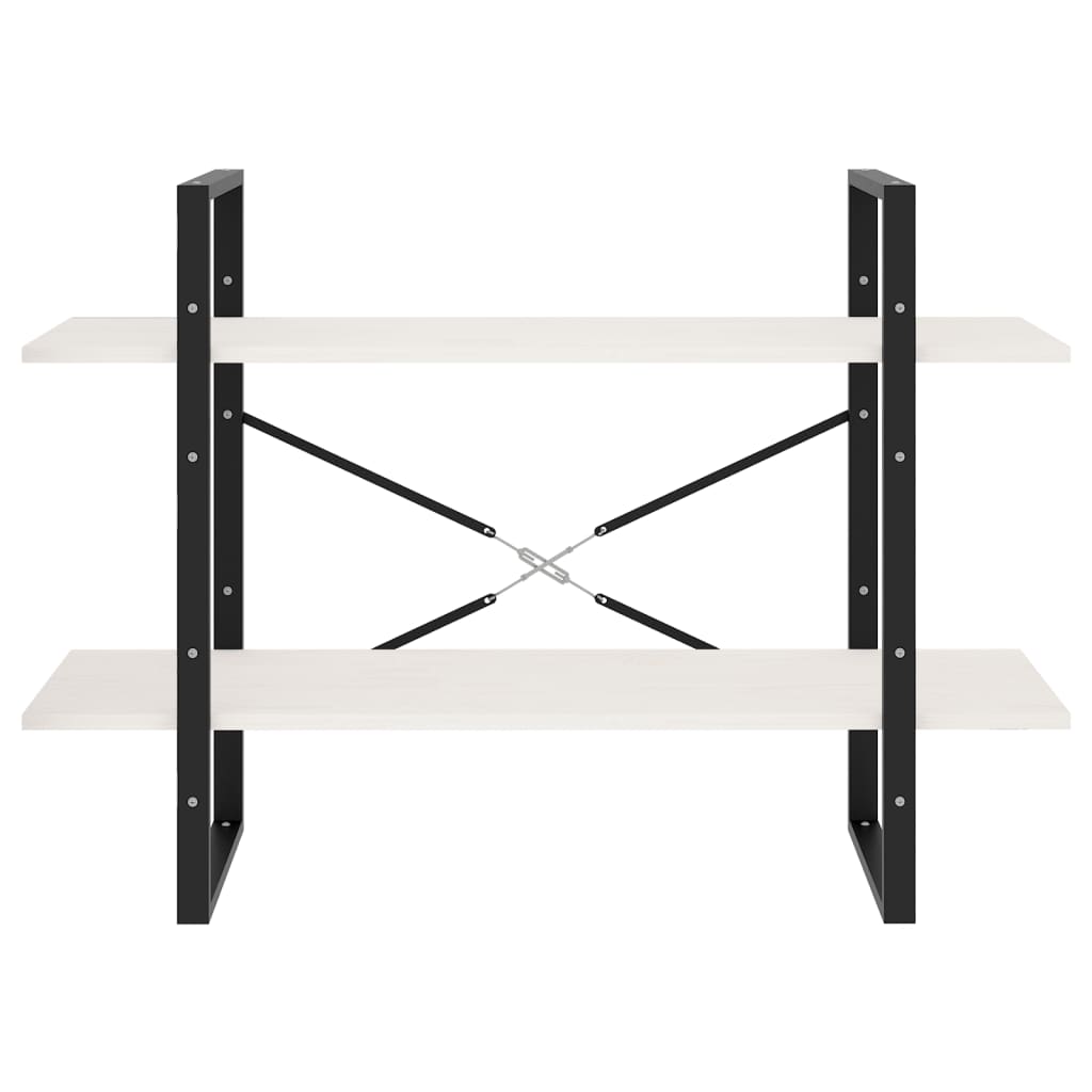 Bibliothèque à 2 niveaux Blanc 100x30x70 cm Bois de pin massif - XIOS