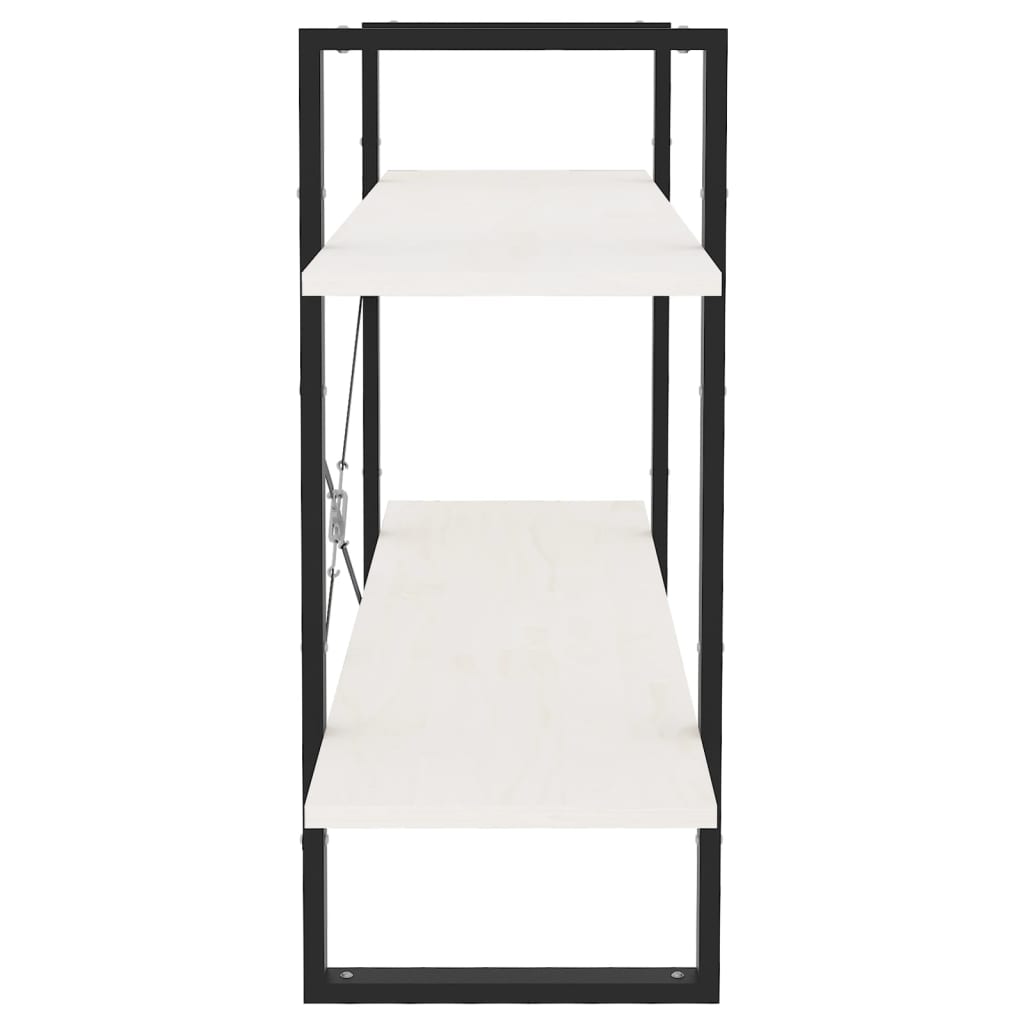 Bibliothèque à 2 niveaux Blanc 100x30x70 cm Bois de pin massif - XIOS