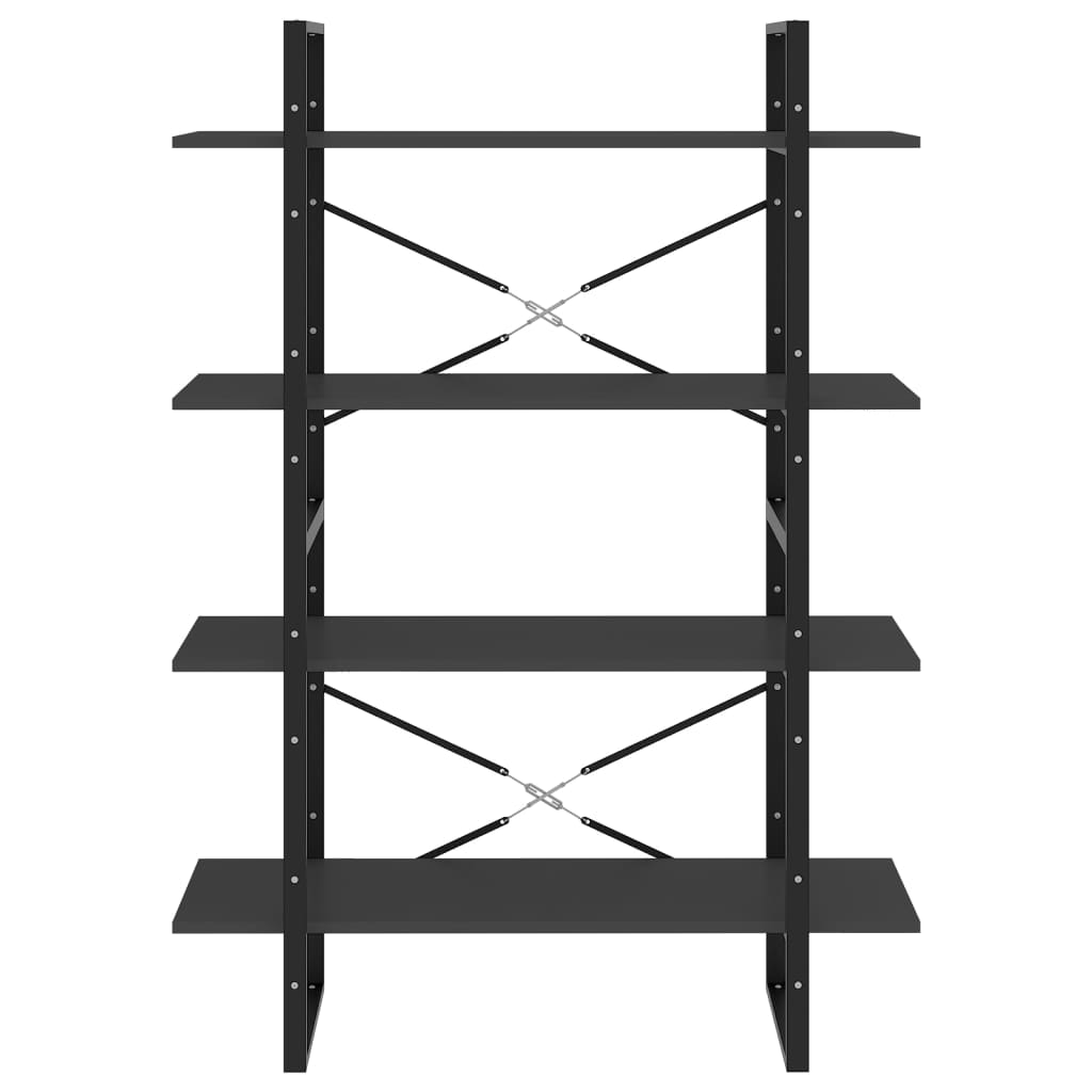 Bibliothèque à 4 niveaux gris 100x30x140 cm bois d'ingénierie - XIOS