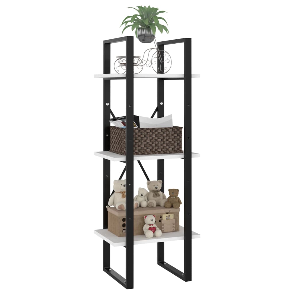 Bibliothèque à 3 niveaux blanc 40x30x105 cm bois d'ingénierie - XIOS