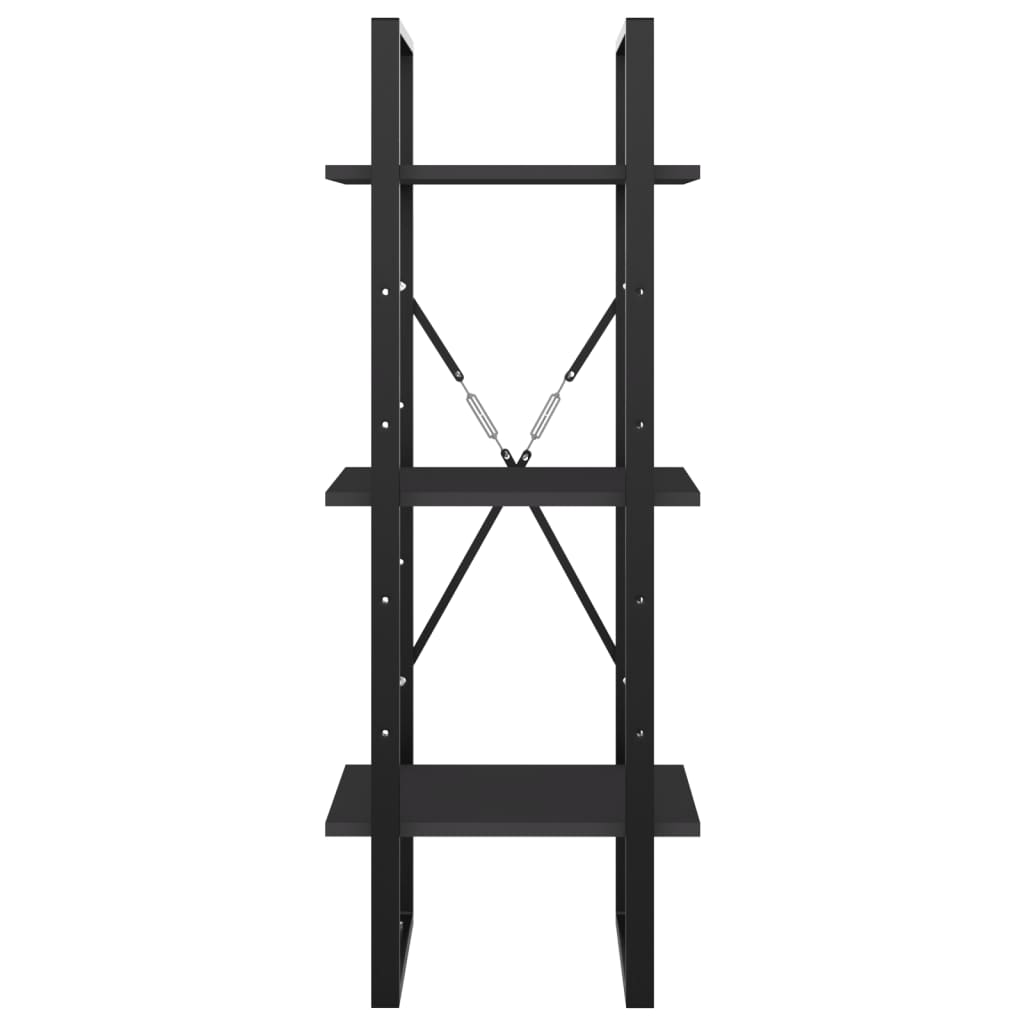 Bibliothèque à 3 niveaux gris 40x30x105 cm bois d'ingénierie - XIOS